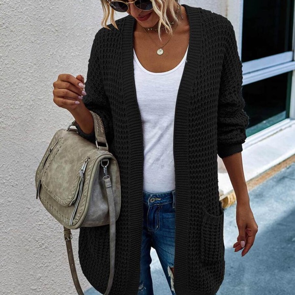 Cozy chunky knit open front cardigan - Picture 6 of 12